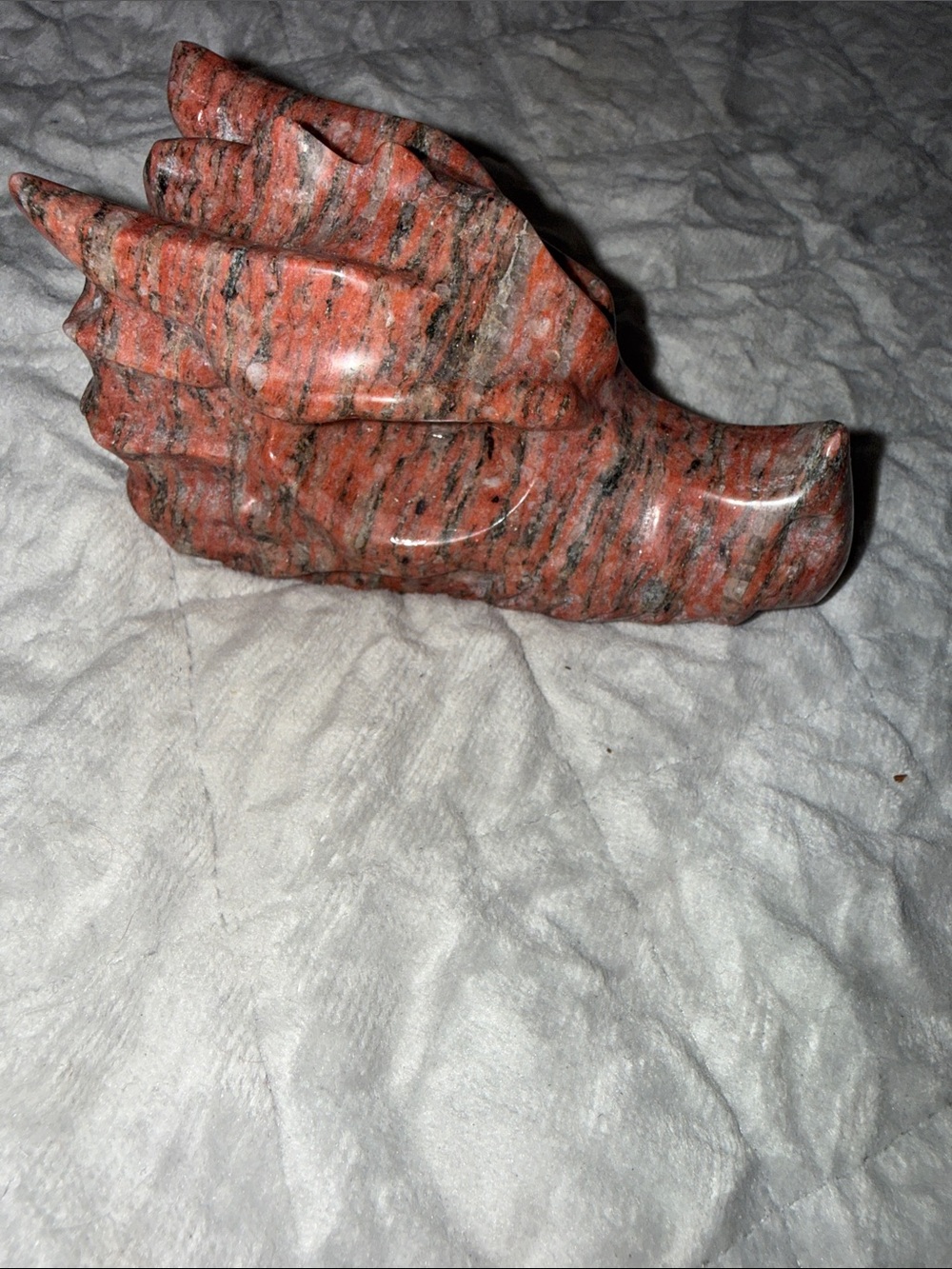 Hand-Carved Red sesame jasper dragon head